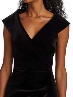 Chiara Boni La Petite Robe Velvet V-Neck Gown -Chiara Boni La Petite Robe Sales Shop unnamed file 807