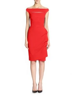 Chiara Boni La Petite Robe Melania Short Off-The-Shoulder Dress Scarlet -Chiara Boni La Petite Robe Sales Shop unnamed file 841
