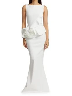 Chiara Boni La Petite Robe Morny Rosette Peplum Gown -Chiara Boni La Petite Robe Sales Shop unnamed file 848