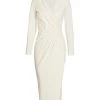 Chiara Boni La Petite Robe Jodene Pleated Wrap Midi Dress Cream -Chiara Boni La Petite Robe Sales Shop unnamed file 882