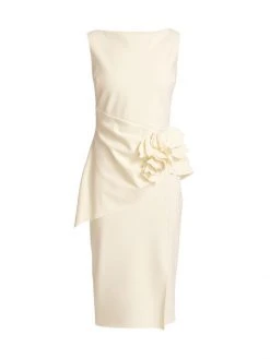 Chiara Boni La Petite Robe Oksana Floral Applique Sheath Dress Cream -Chiara Boni La Petite Robe Sales Shop unnamed file 926