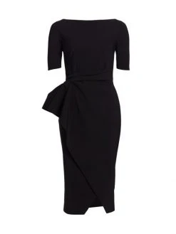 Chiara Boni La Petite Robe Faux Wrap Cocktail Dress Black