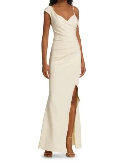 Chiara Boni La Petite Robe One-Shoulder Front-Slit Wrap Gown -Chiara Boni La Petite Robe Sales Shop unnamed file 969