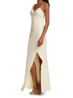 Chiara Boni La Petite Robe One-Shoulder Front-Slit Wrap Gown -Chiara Boni La Petite Robe Sales Shop unnamed file 970